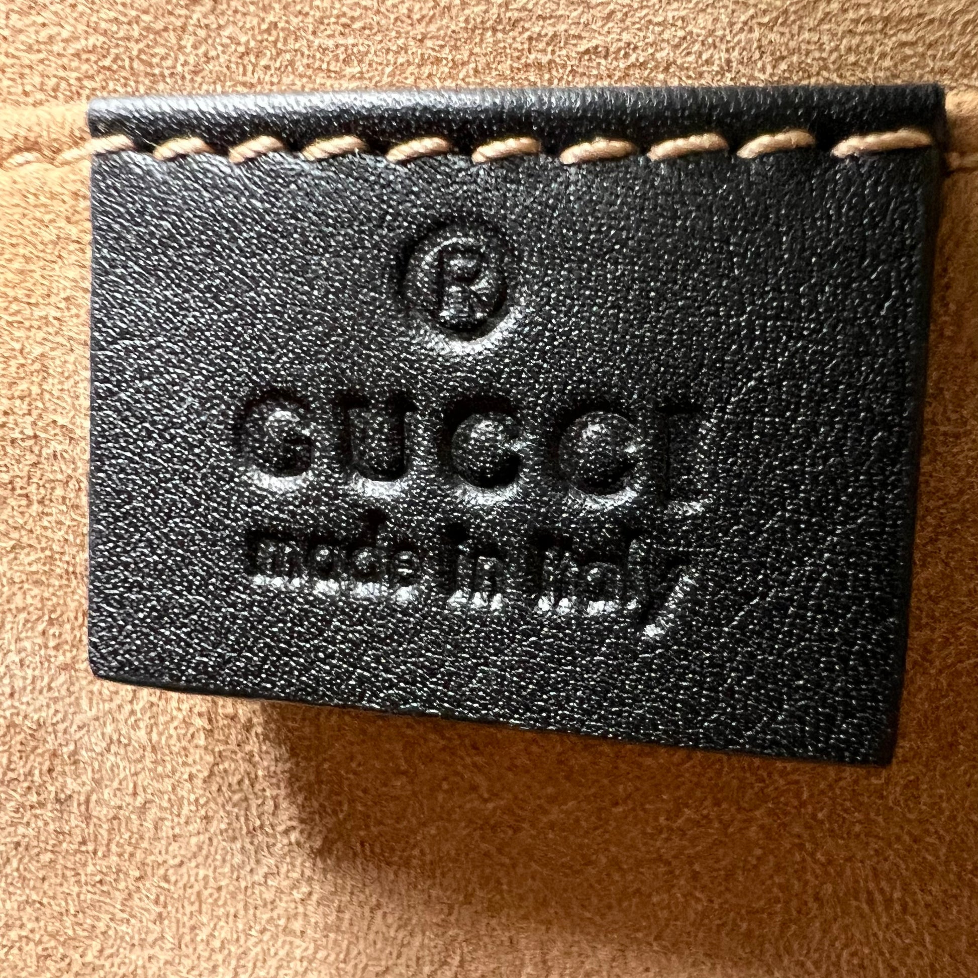 Gucci Pearl Studded Leather Small Padlock Shoulder Bag B23145