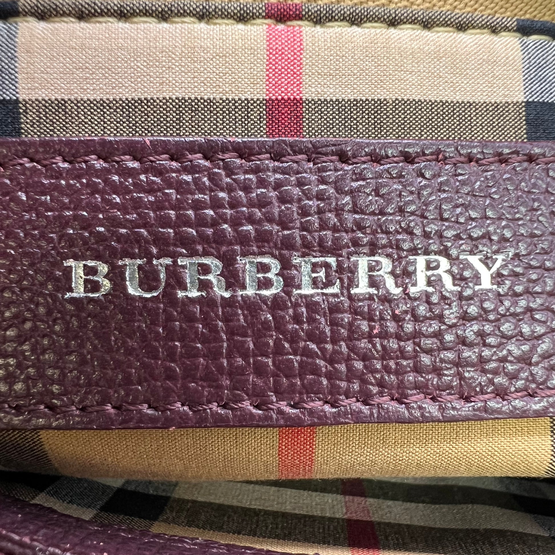 Burberry Burgundy Leather Medium Banner Tote B23094