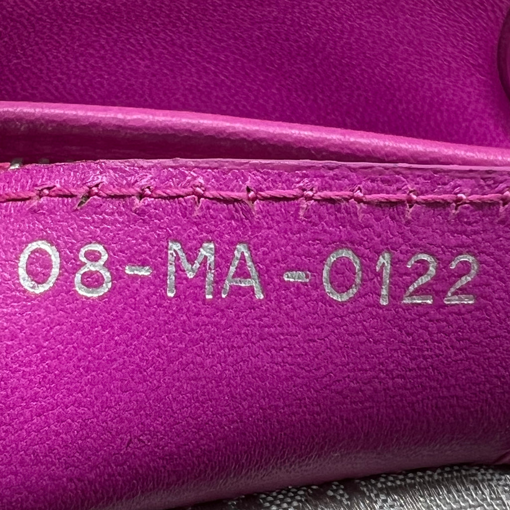 Christian Dior Lambskin Cannage Medium Lady Dior Bag in Fuchsia Pink B23216