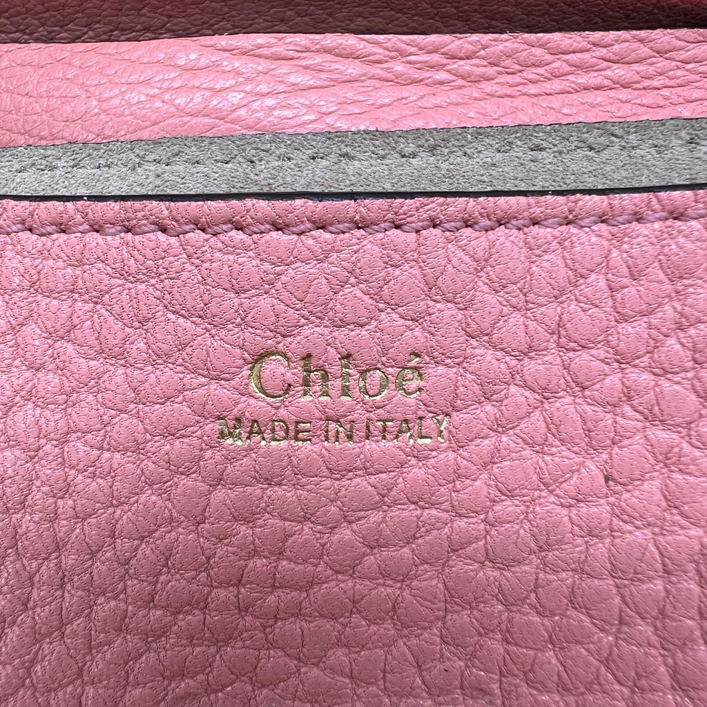 Salmon Pink Leather Medium Drew Shoulder Bag B23223