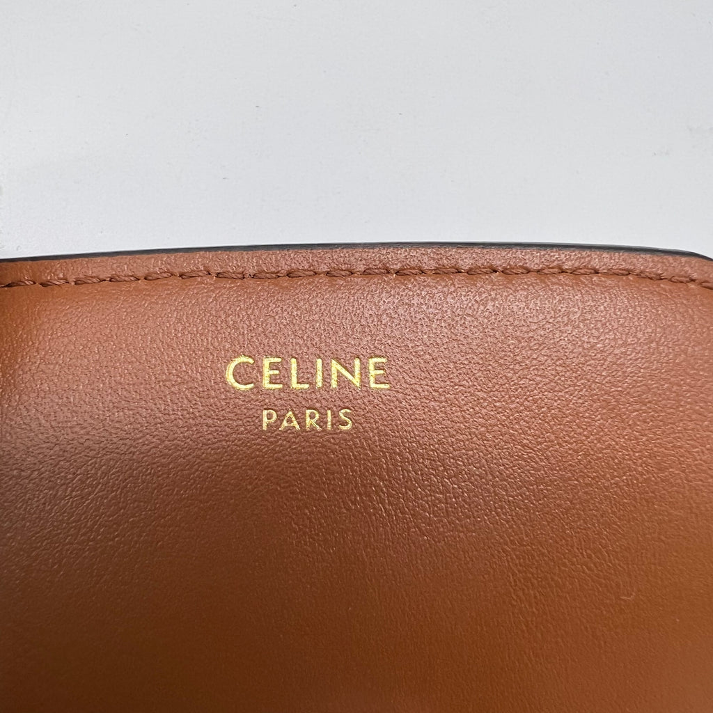 CELINE Business Card Holder in Triomphe Canvas and Lambskin W22530