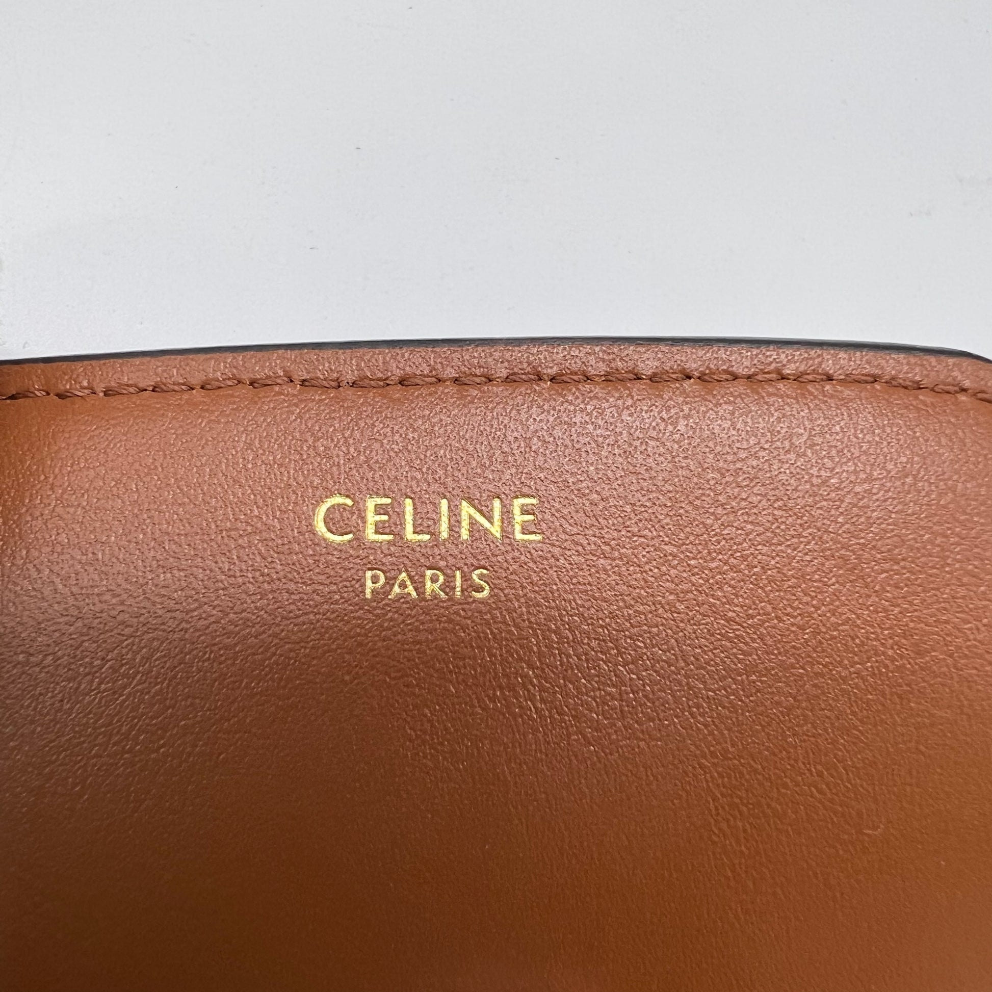 CELINE Business Card Holder in Triomphe Canvas and Lambskin W22530