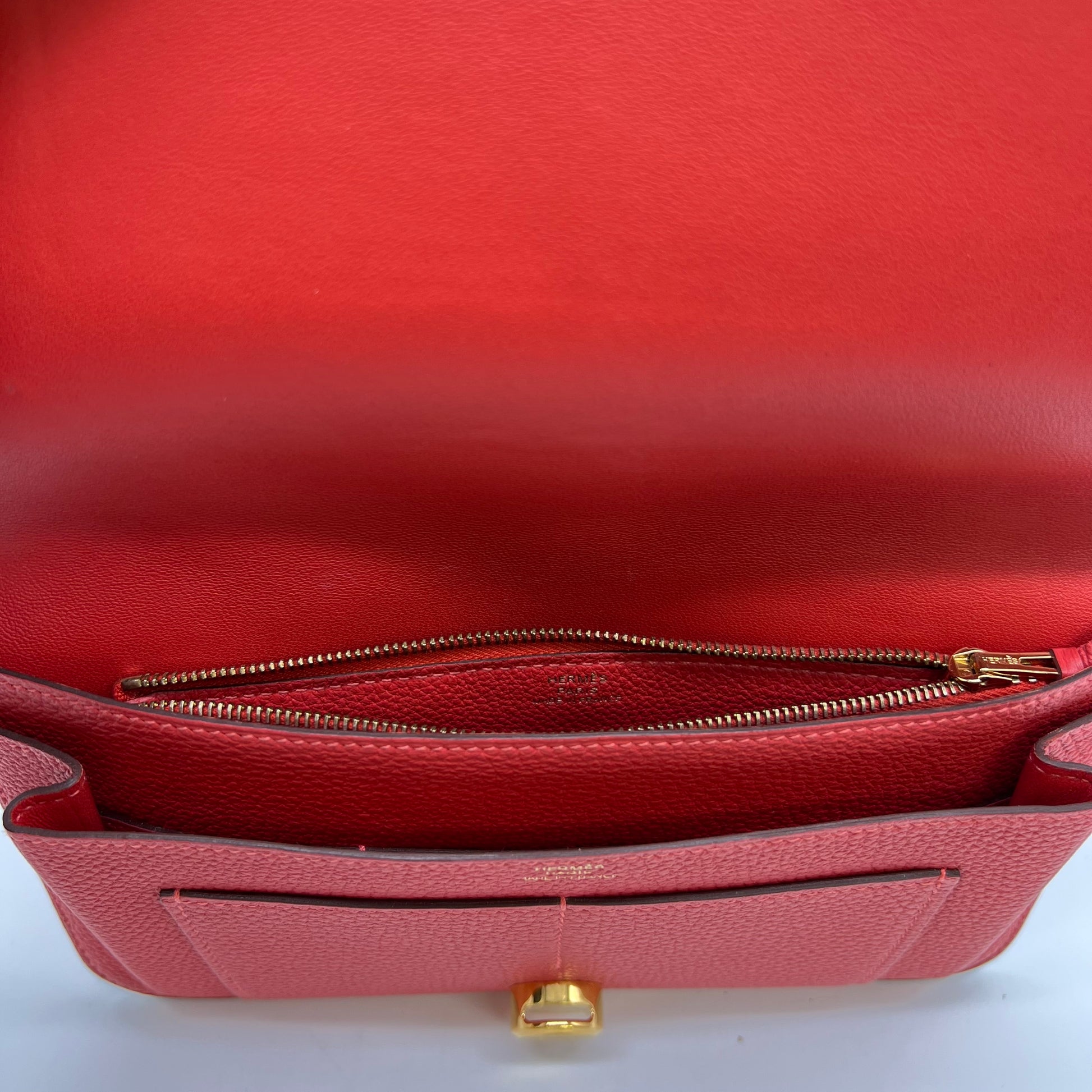 Red Clemence Dogon Long Wallet Leather Pony-style calfskin W22482