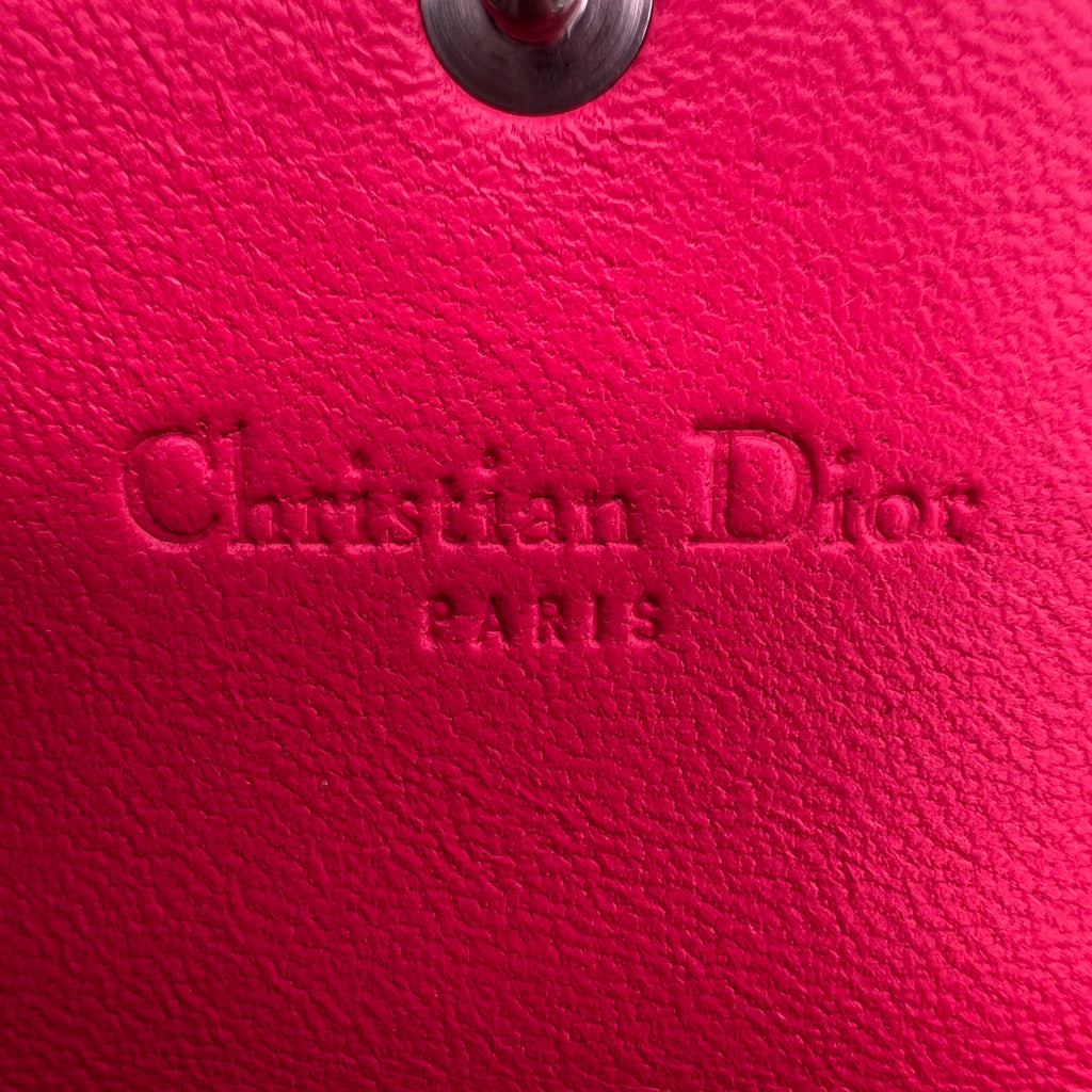 Fuchsia Quilted Cannage Leather Lady Dior Wallet on Chain Bag W22545