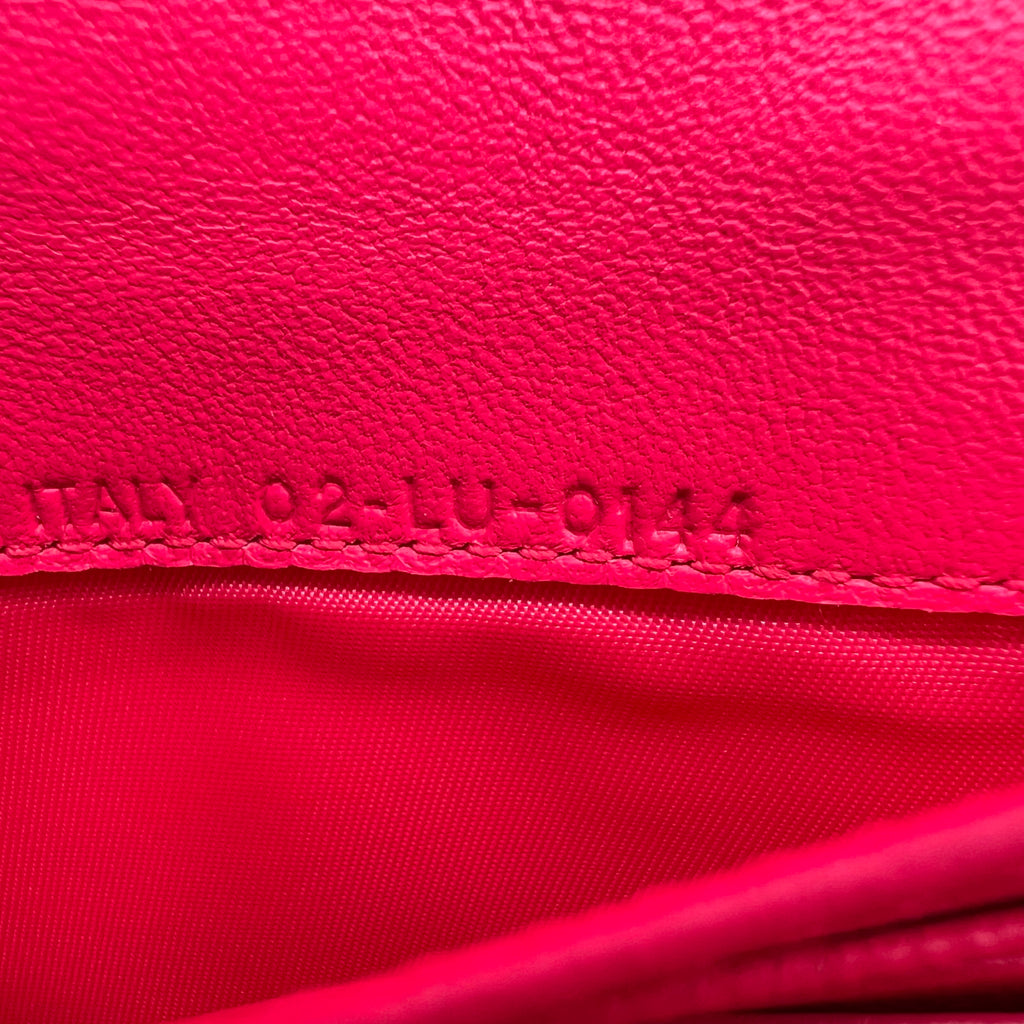 Fuchsia Quilted Cannage Leather Lady Dior Wallet on Chain Bag W22545