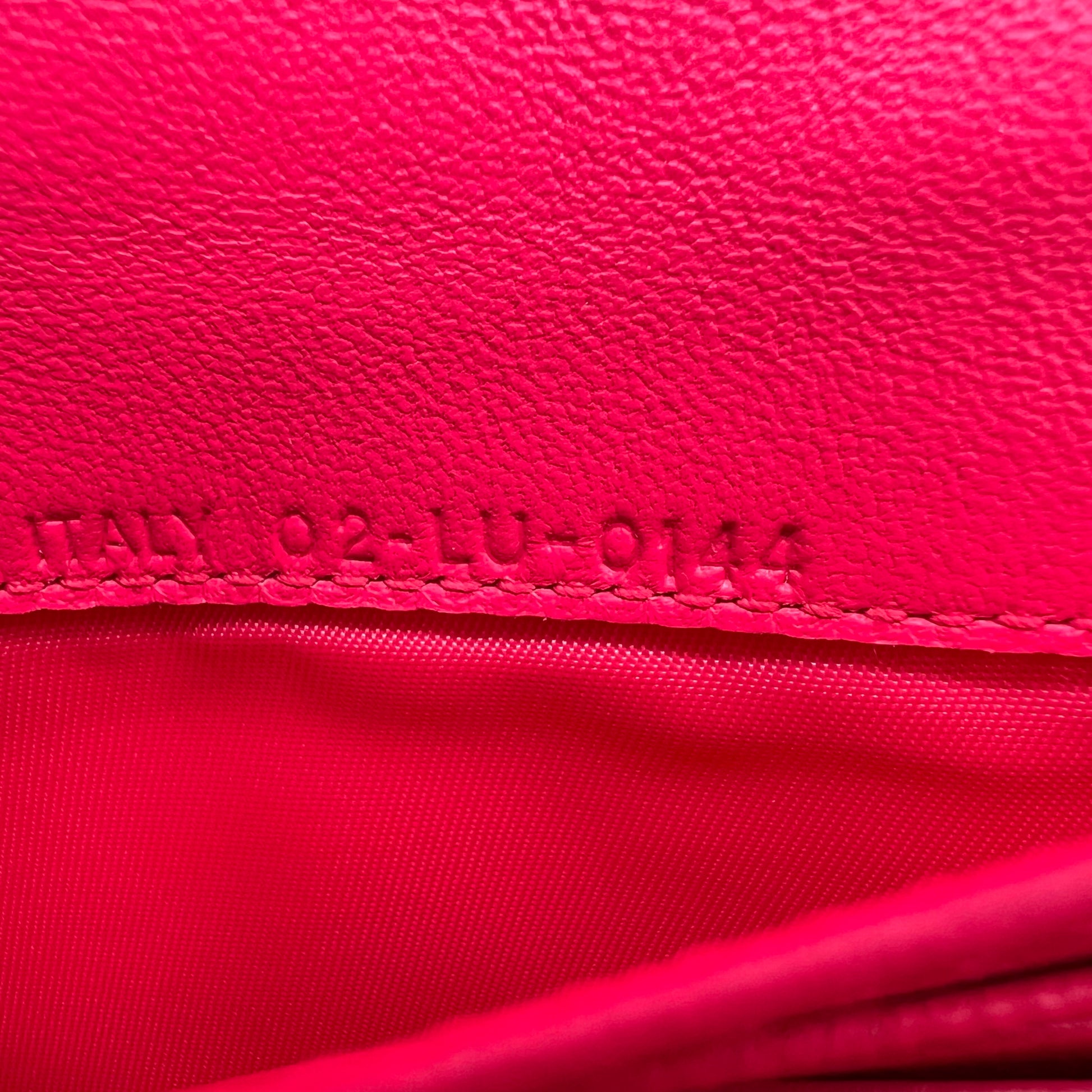 Fuchsia Quilted Cannage Leather Lady Dior Wallet on Chain Bag W22545