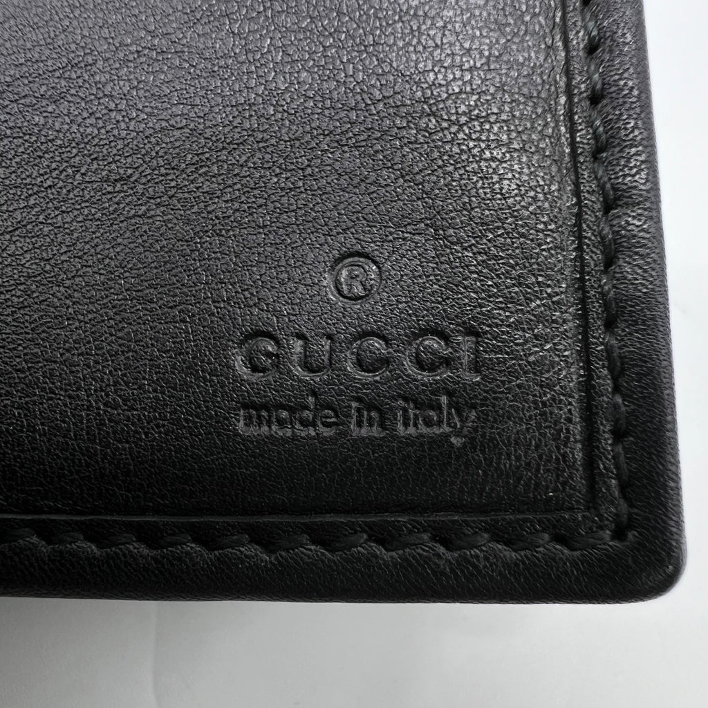 Black Guccissima Leather Continental Wallet W22569