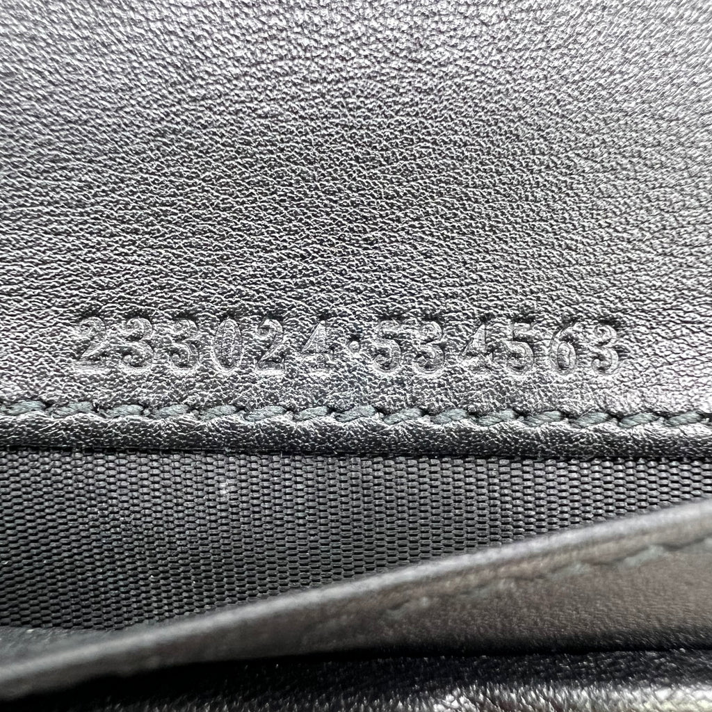 Black Guccissima Leather Continental Wallet W22569