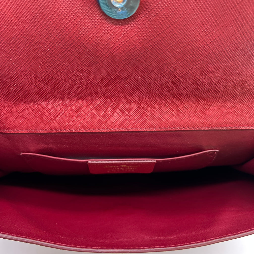 Red Leather Miss Vara Slim Clutch W22510