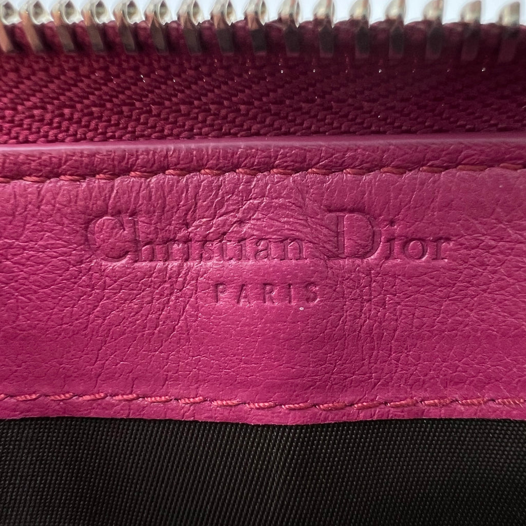 Pink Patent Leather Lady Dior Zip Around Wallet W22481