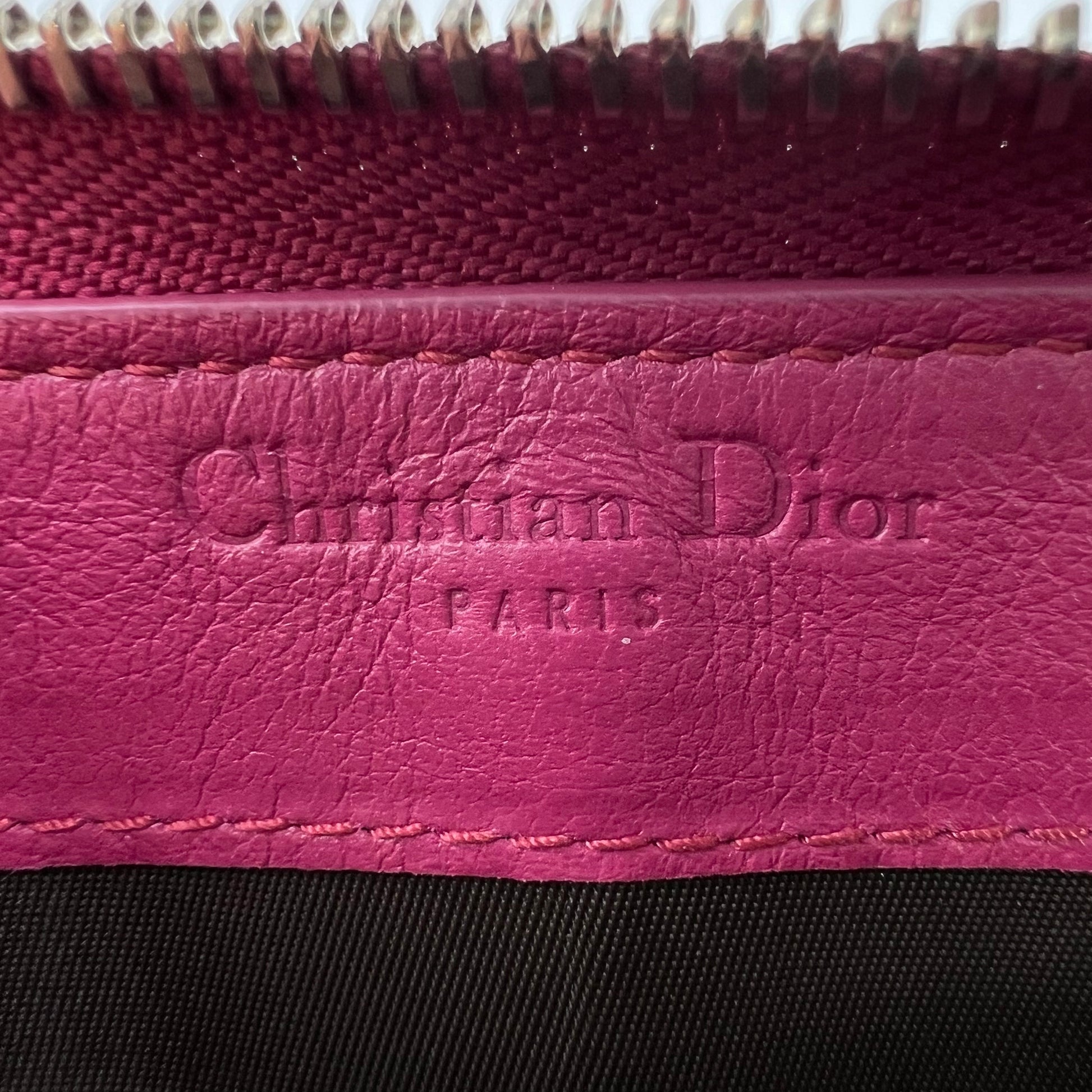 Pink Patent Leather Lady Dior Zip Around Wallet W22481