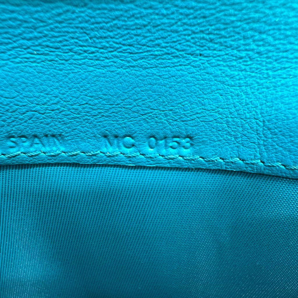 Turquoise Quilted Cannage Patent Leather Lady Dior Wallet on Chain Bag W22562
