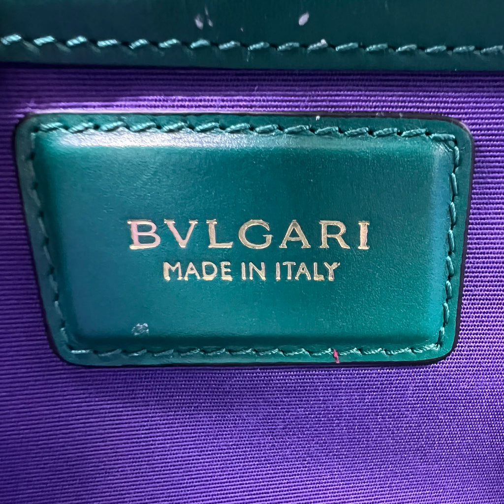 Green Leather Medium Serpenti Forever Flap Shoulder Bag B23220