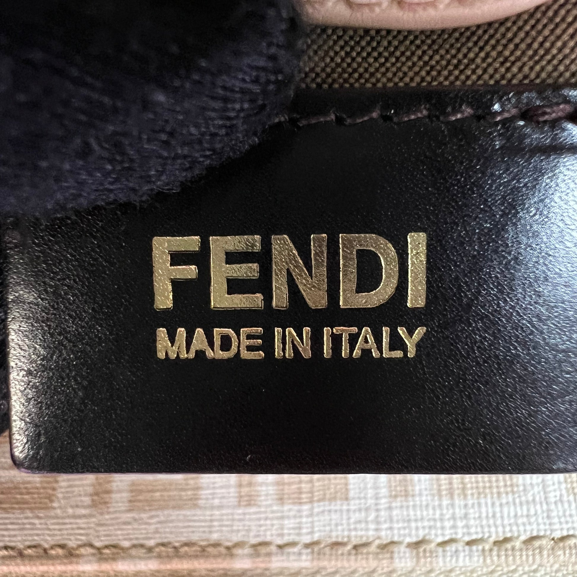 Fendi Beige Zucchino Canvas Charm Shoulder Bag B23272