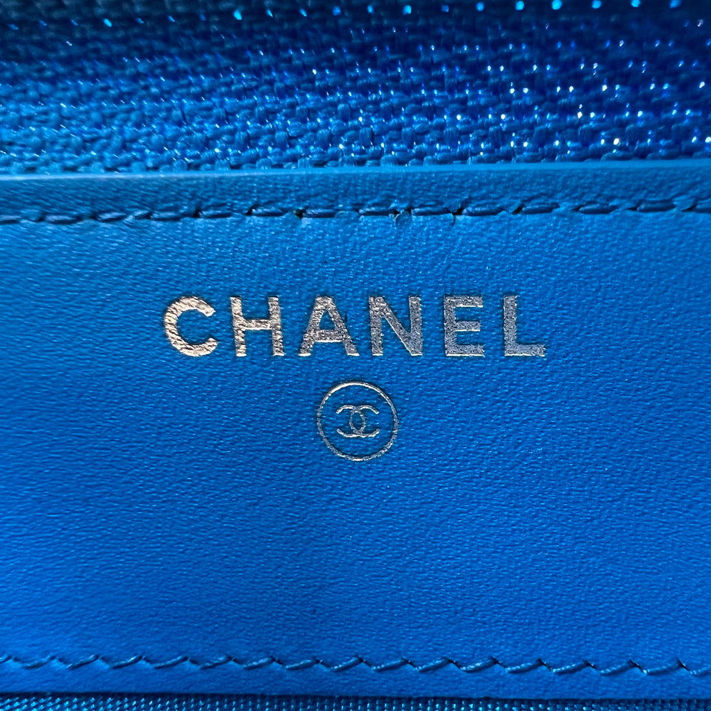 Chanel Boy Quilted Patent Leather Zip-Around Long Wallet W22570