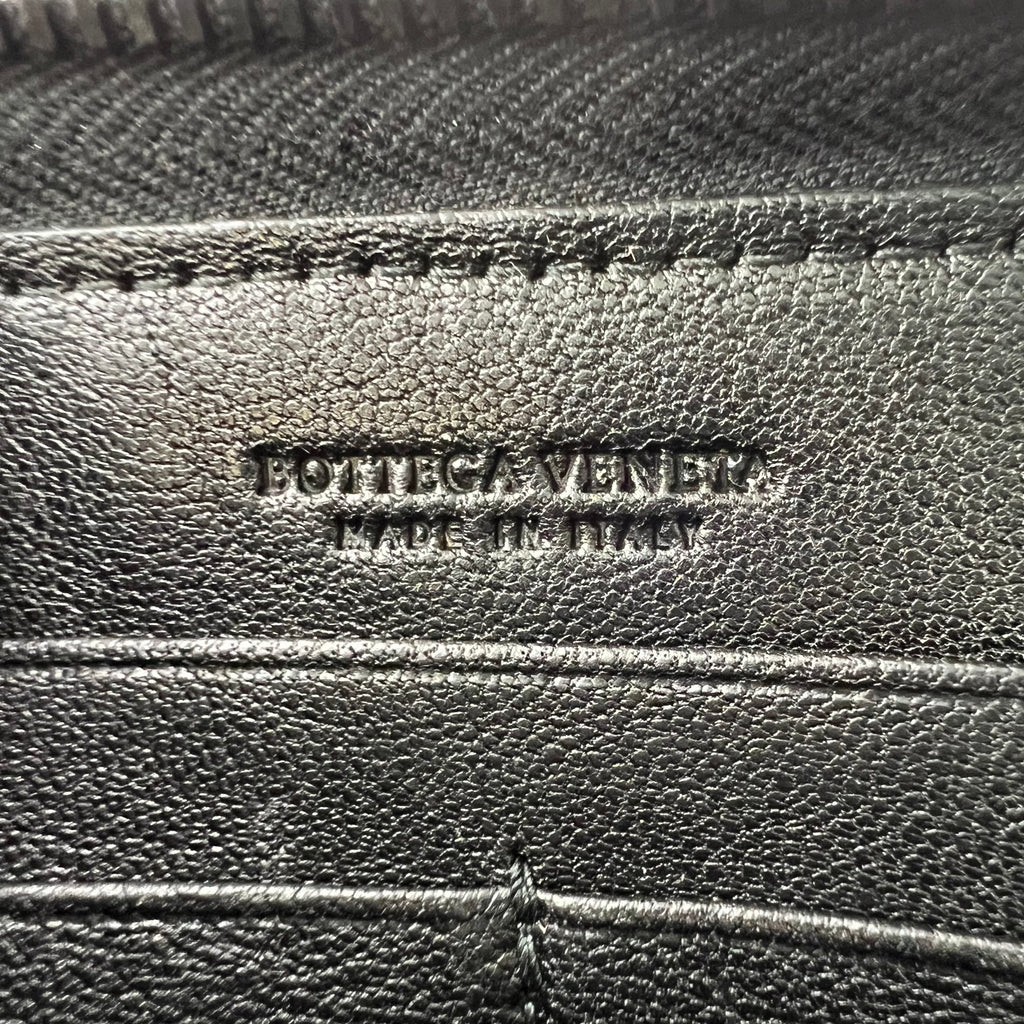 Black Intrecciato Zip Around Wallet W22626