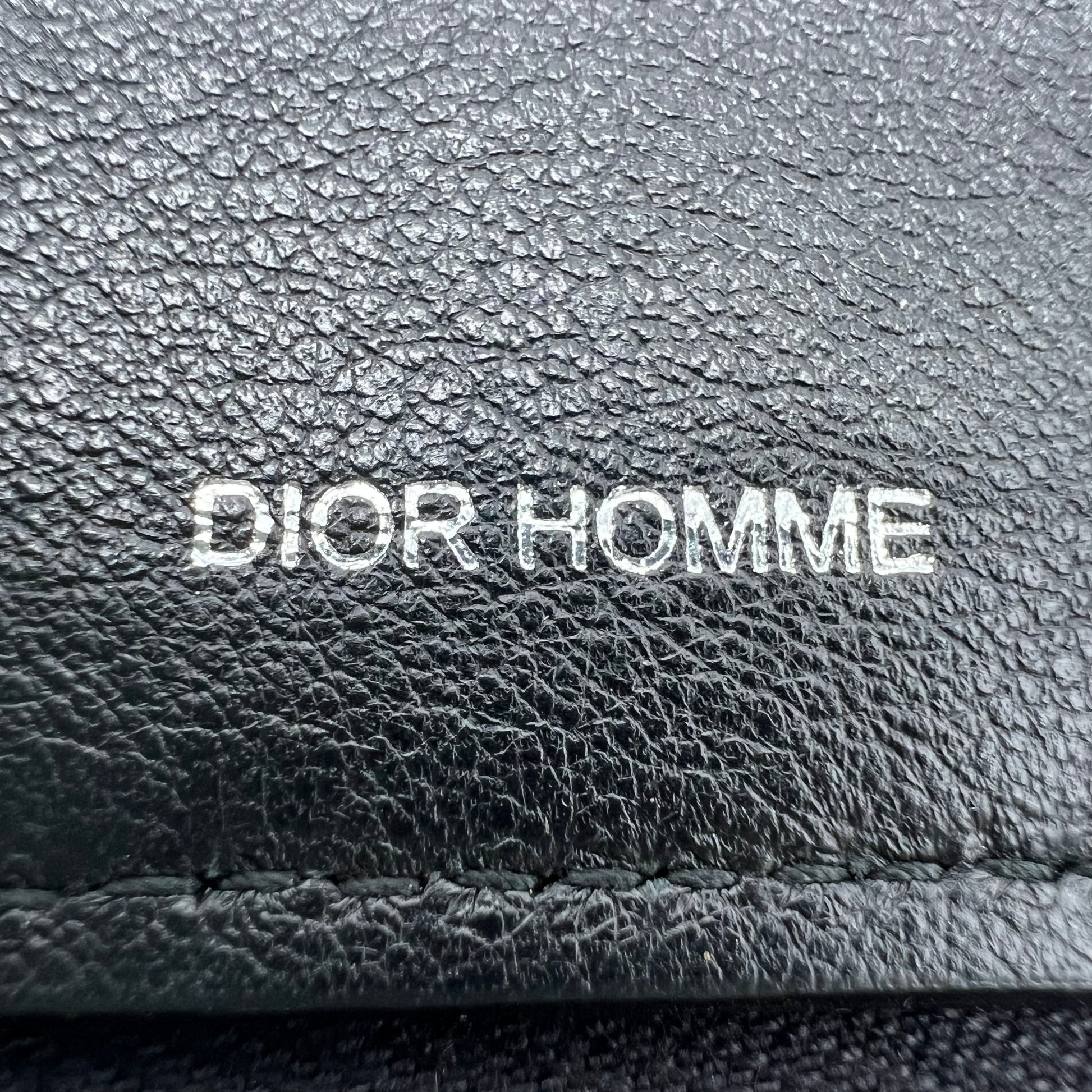 Dior Homme Black Tie Ribbed Leather Zip-Around Wallet W22591