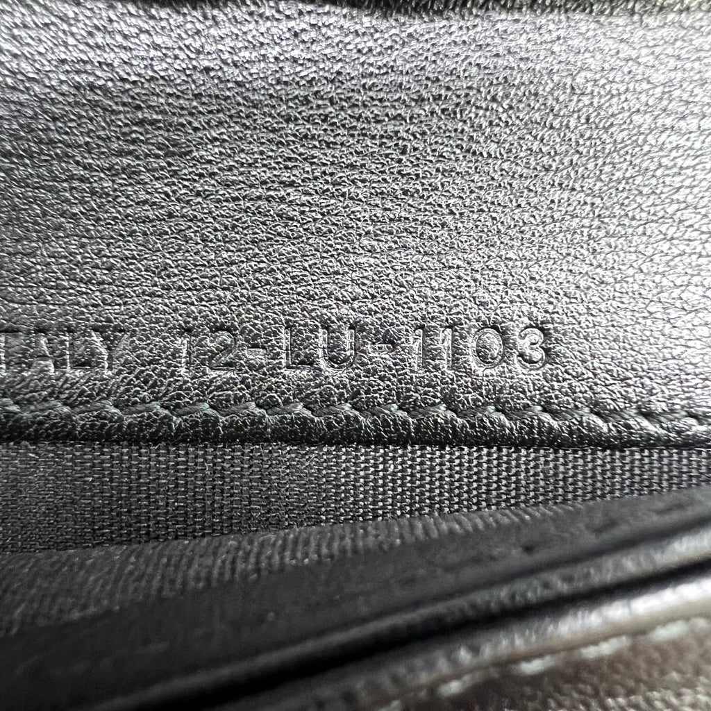 Dior Homme Black Tie Ribbed Leather Zip-Around Wallet W22591