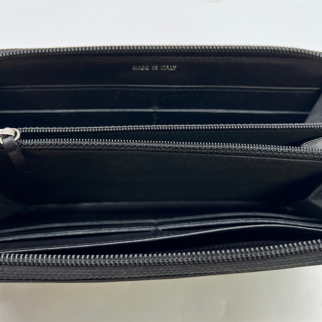 Lambskin Quilted Boy Zip Around Wallet Black W22605