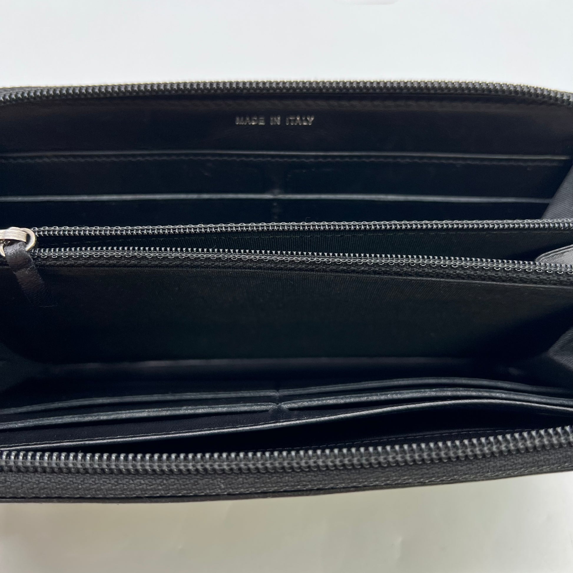 Lambskin Quilted Boy Zip Around Wallet Black W22605