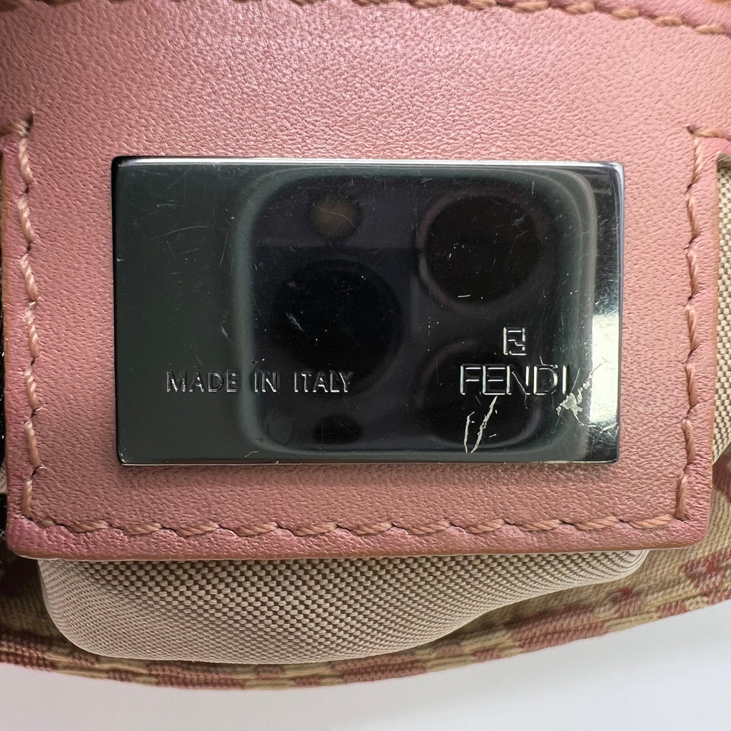 Fendi Zucchino Canvas Flap Shoulder Bag B23334