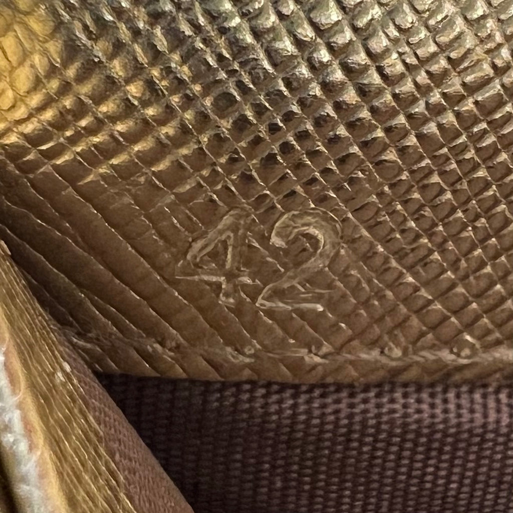 Gold Saffiano Metal Leather Logo Flap Continental Wallet W22704