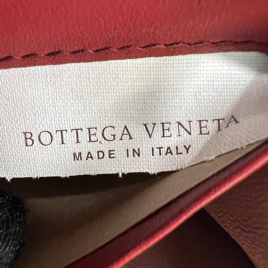 Red Intrecciato Leather Flap Continental Wallet W22723