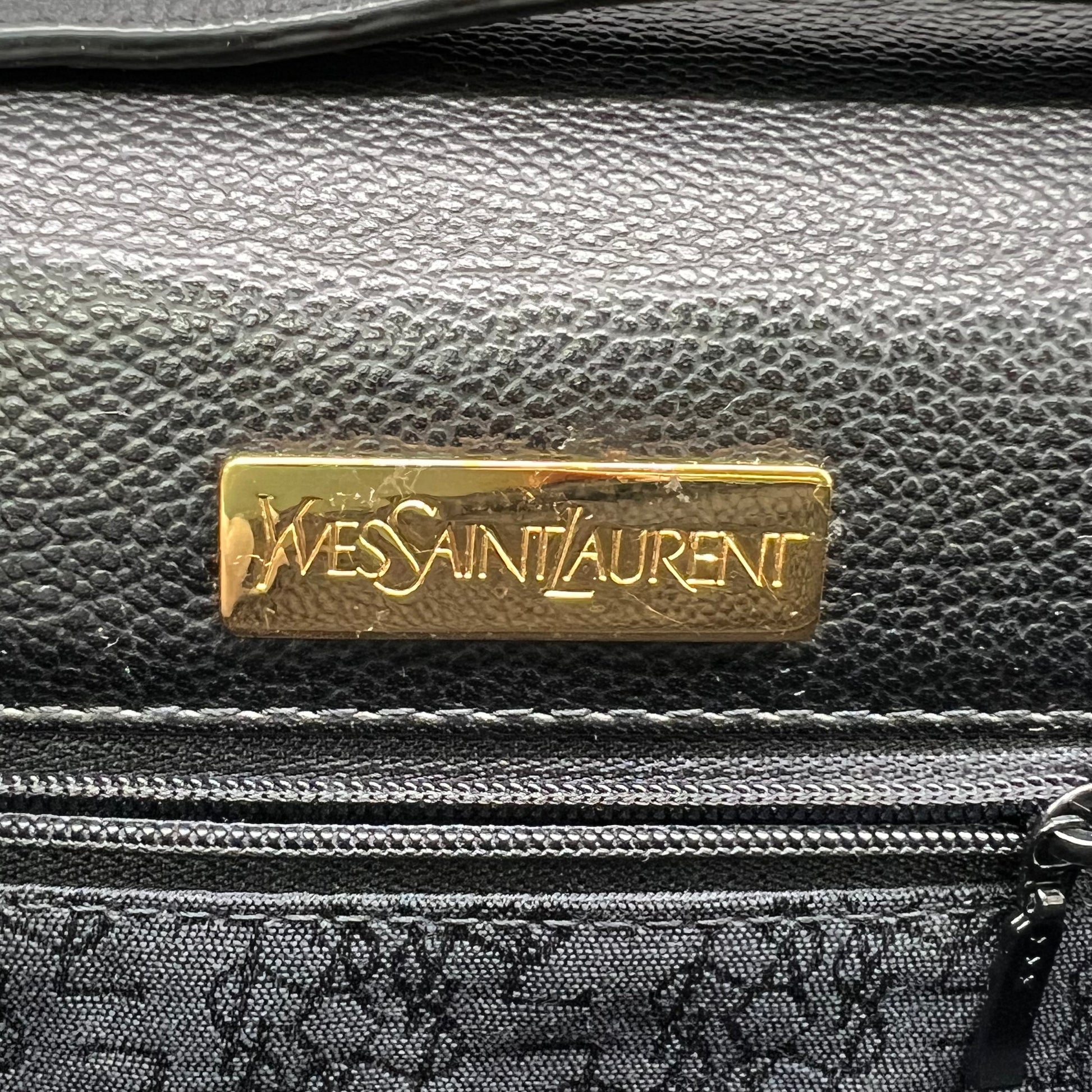 Yves Saint Laurent Vintage Logo-Embossed Leather Envelope Shoulder Bag B23513