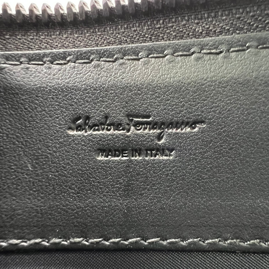 Ferragamo Gancini Embossed Leather Wristlet Pouch W22747