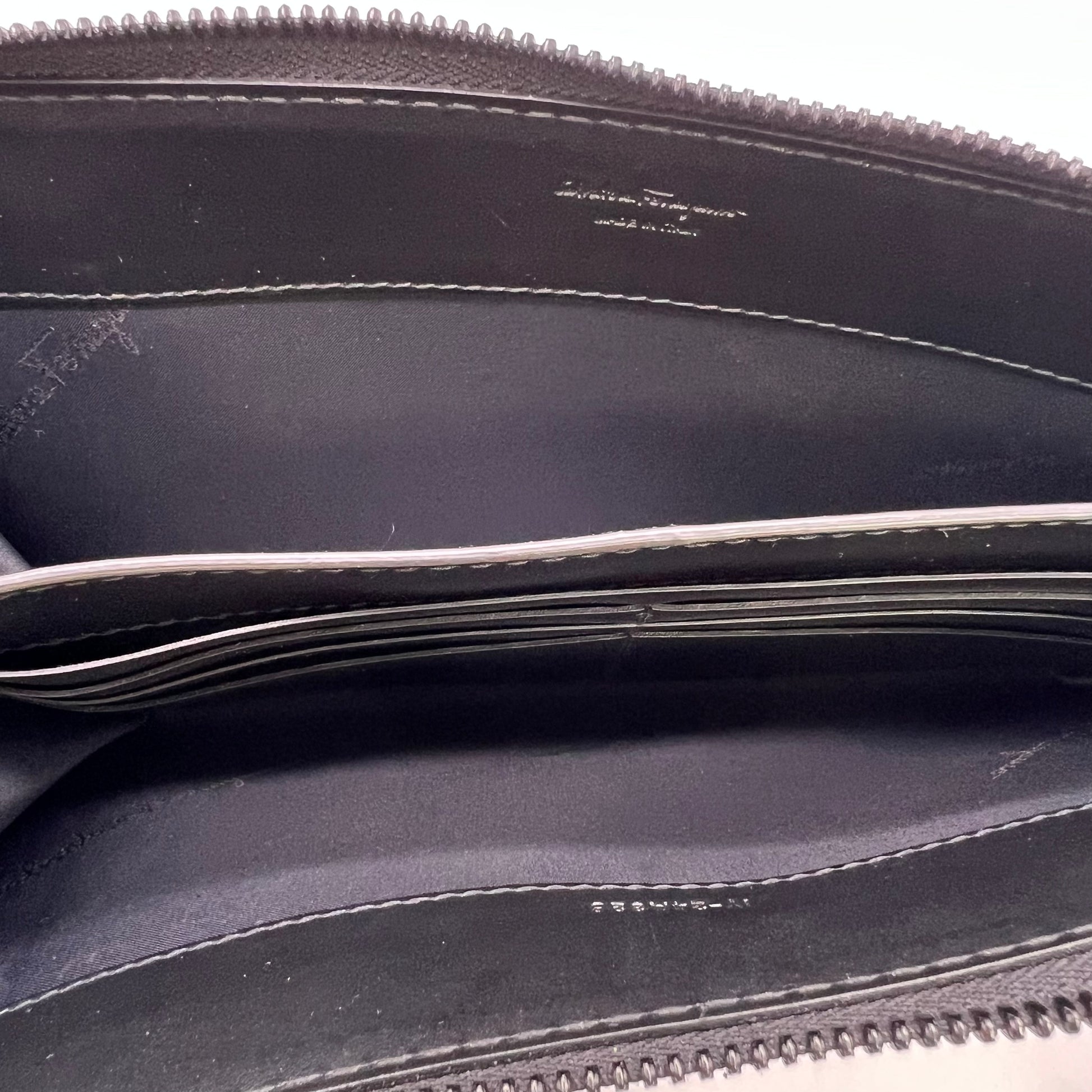 Ferragamo Gancini Embossed Leather Wristlet Pouch W22747