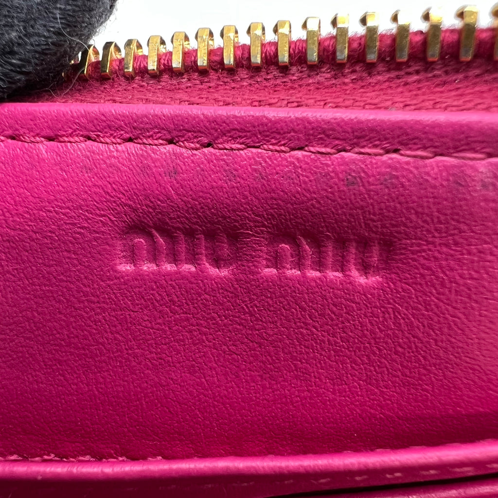 Miu Miu Vitello Crystal Studded Zip Around Wallet W22769