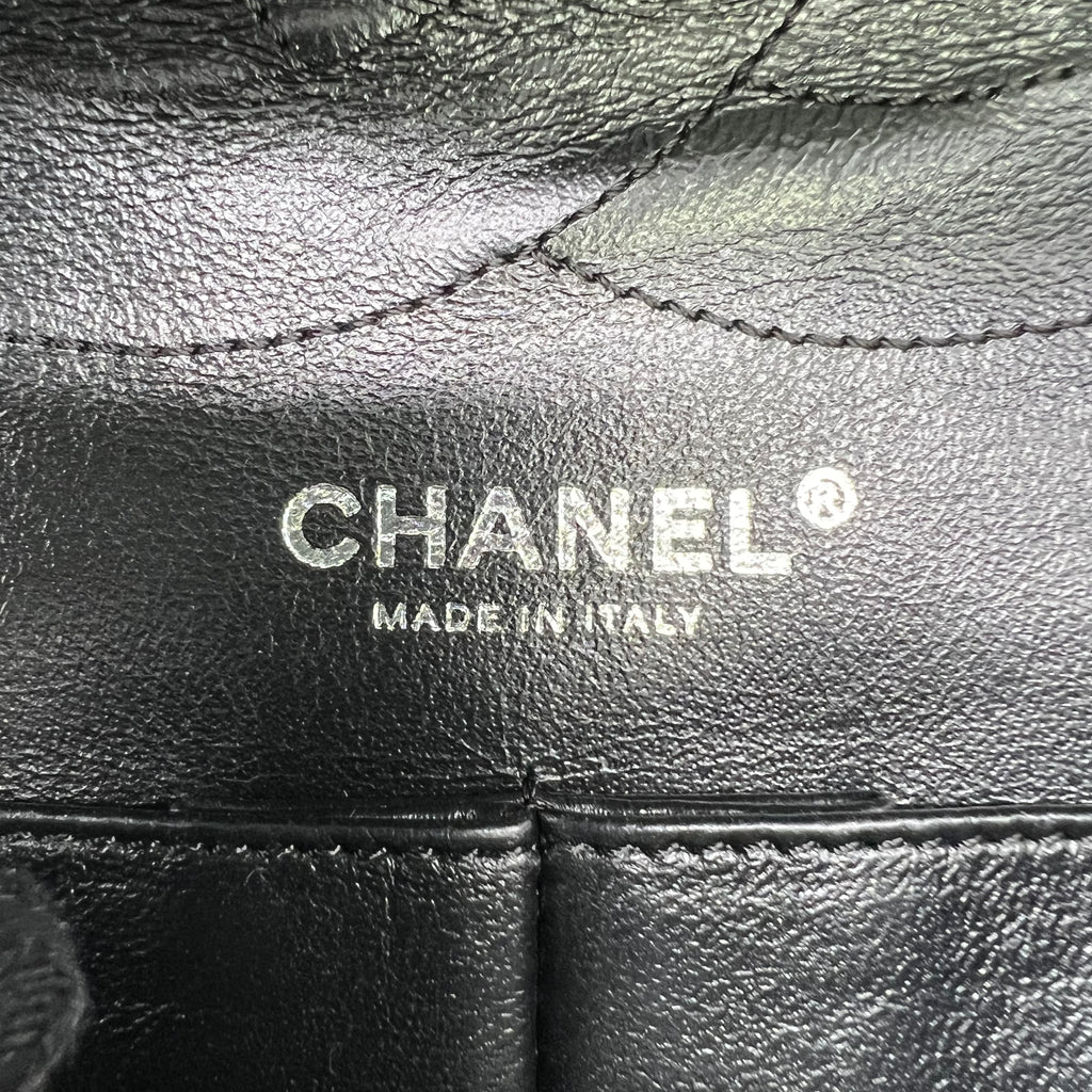 Black 2.55 Reissue Quilted Crinkled Calfskin Leather 226 Flap Bag B23451