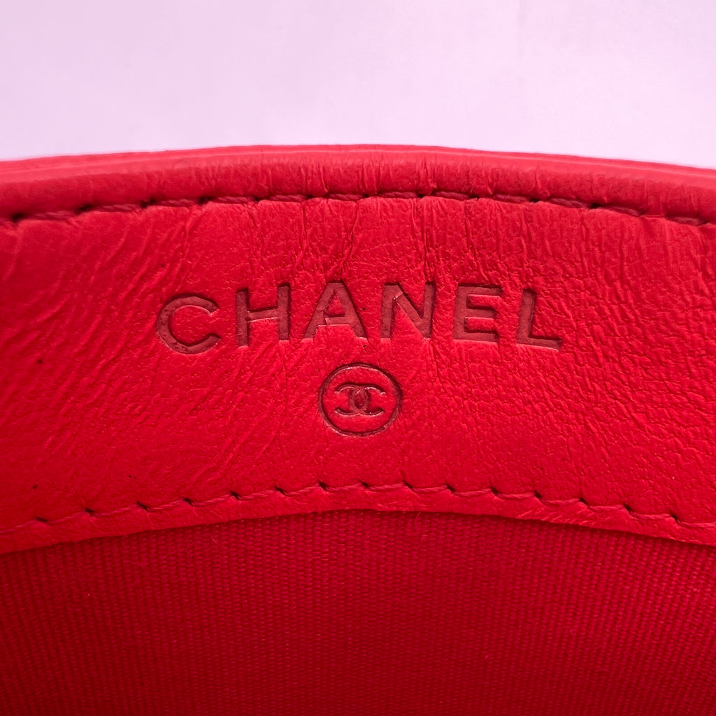 Chanel Camellia Embossed Classic Card Holder W22789