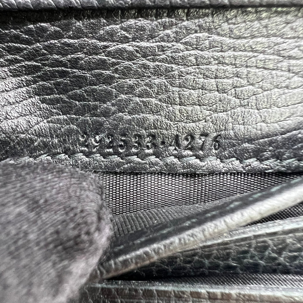 Black Guccissima Leather Bifold Wallet W22815
