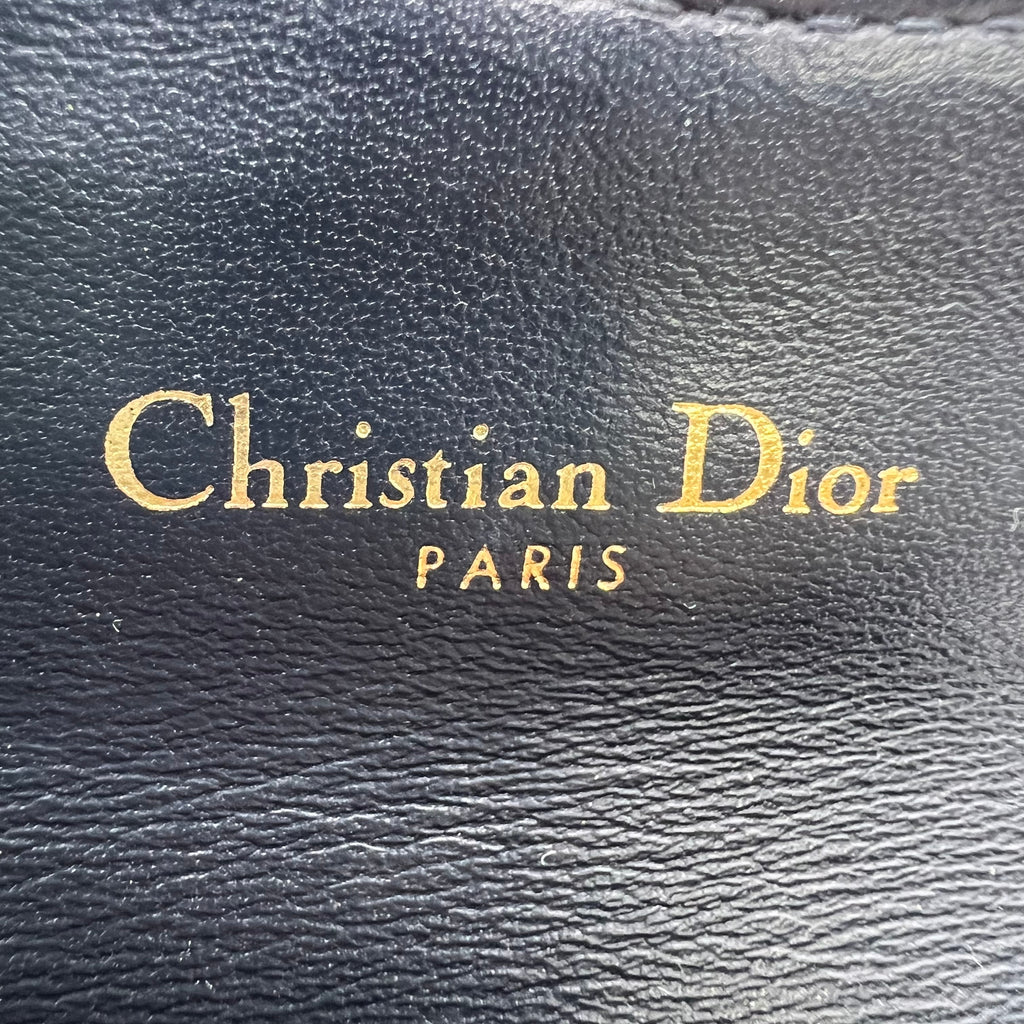 Dior Saddle Flap Card Holder in Blue Dior Oblique Jacquard W22798