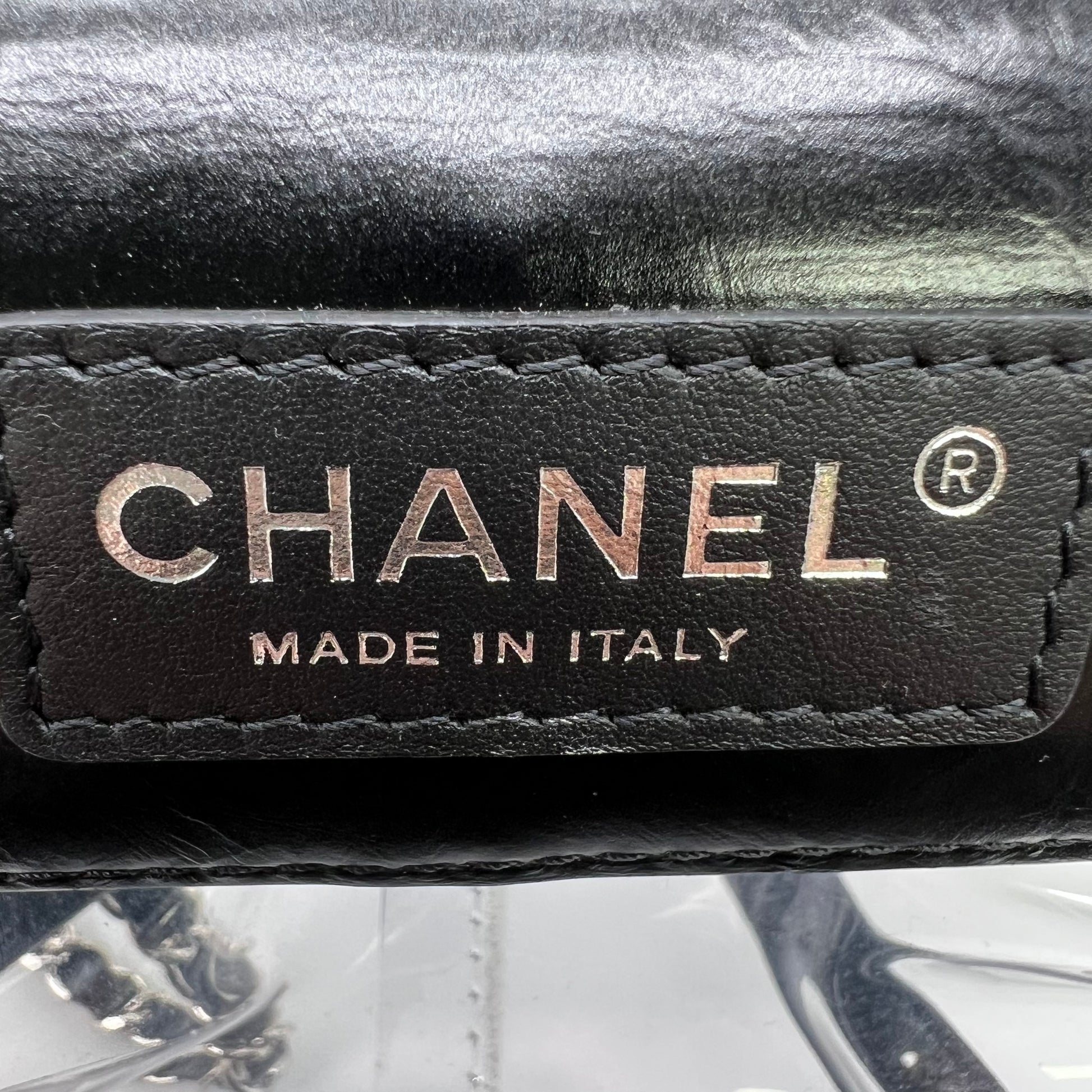 Chanel Quilted Crumpled Calfskin and Transparent PVC Aquarium Vanity Flap Backpack B23748