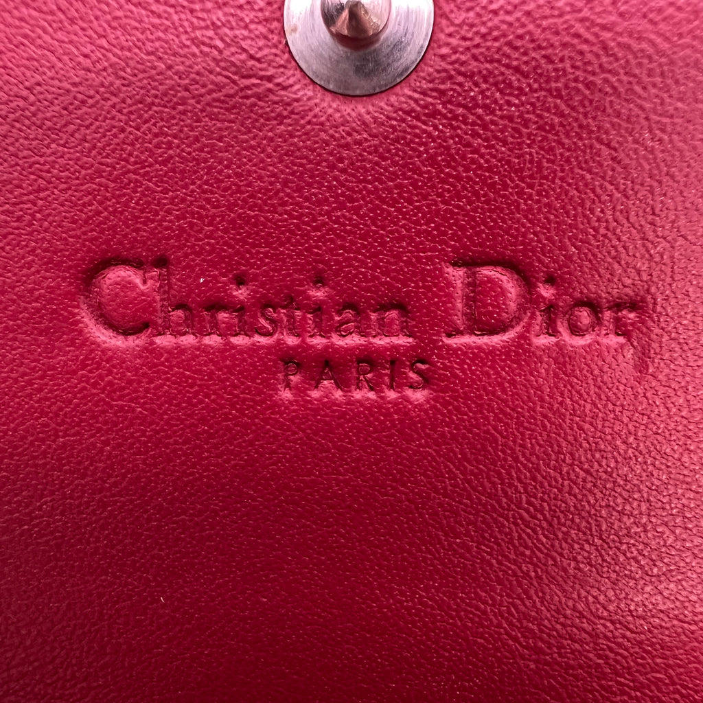 Christian Dior Patent Cannage Lady Dior Rendezvous Wallet On Chain W22876