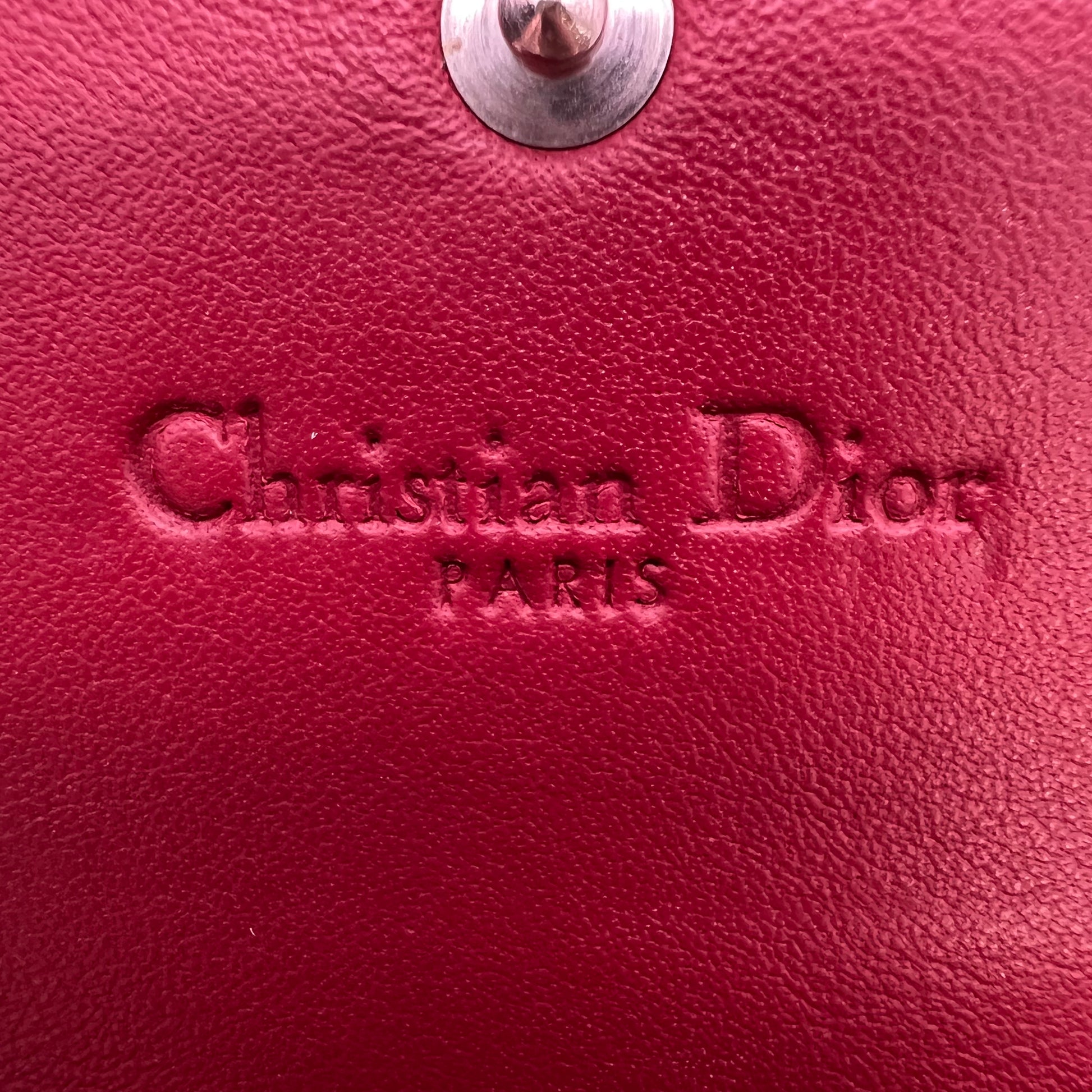 Christian Dior Patent Cannage Lady Dior Rendezvous Wallet On Chain W22876