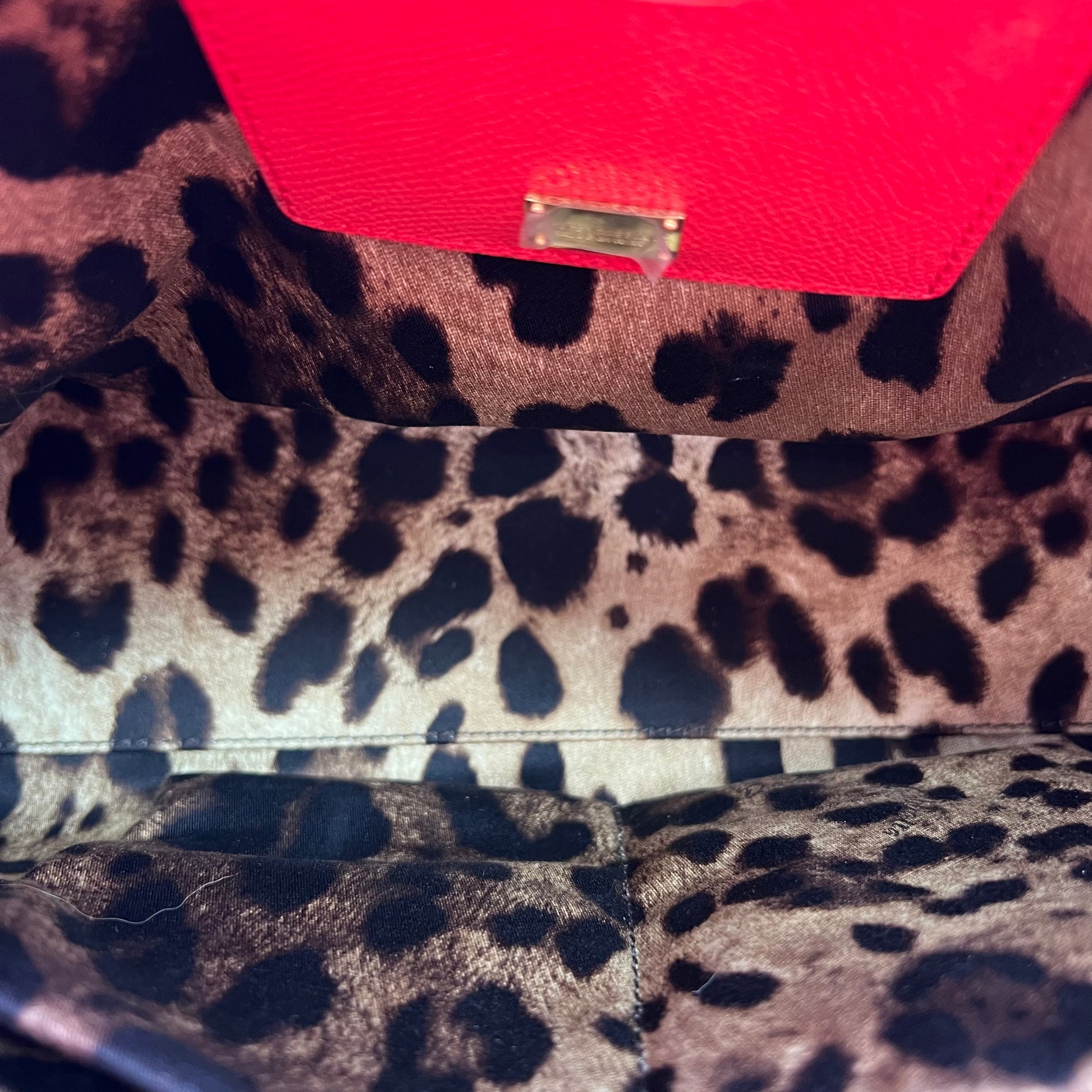 Red Leather Medium Miss Sicily Top Handle Bag B23829