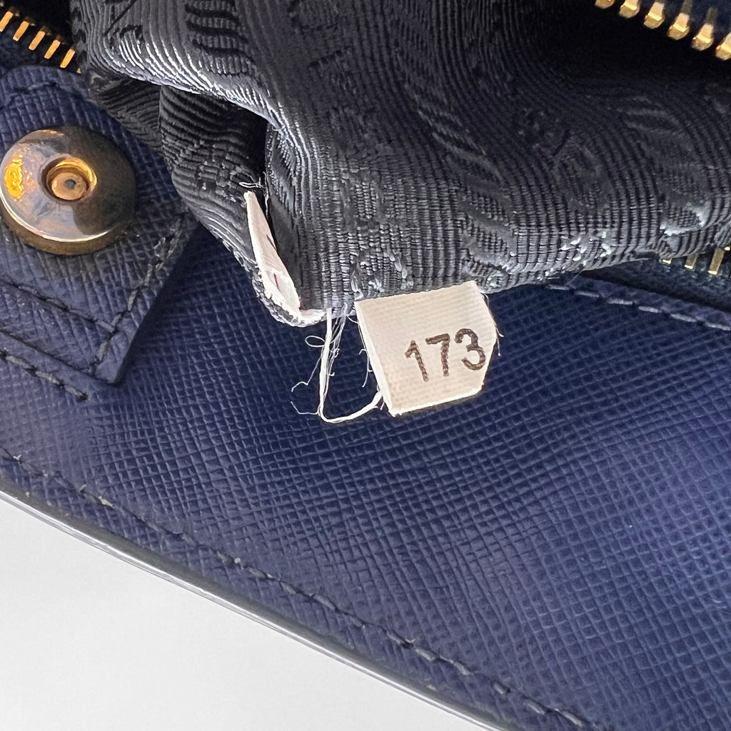 Prada Saffiano Lux Large Galleria Double Zip Tote Bluette B23761