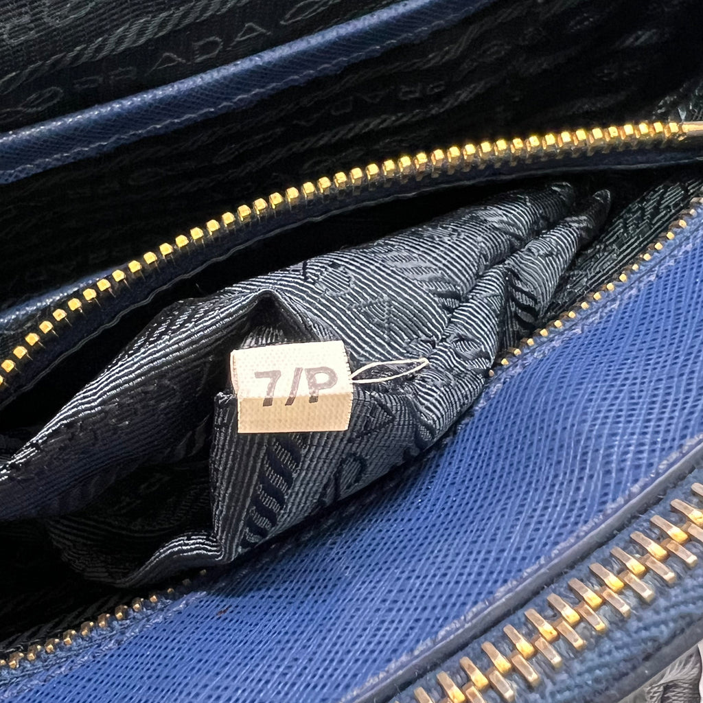 Bluette Saffiano Lux Leather Double Zip Large Tote Bag B23886
