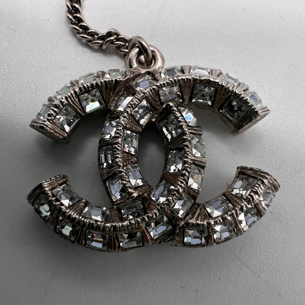 Baguette Crystal CC Drop Earrings Silver W22973