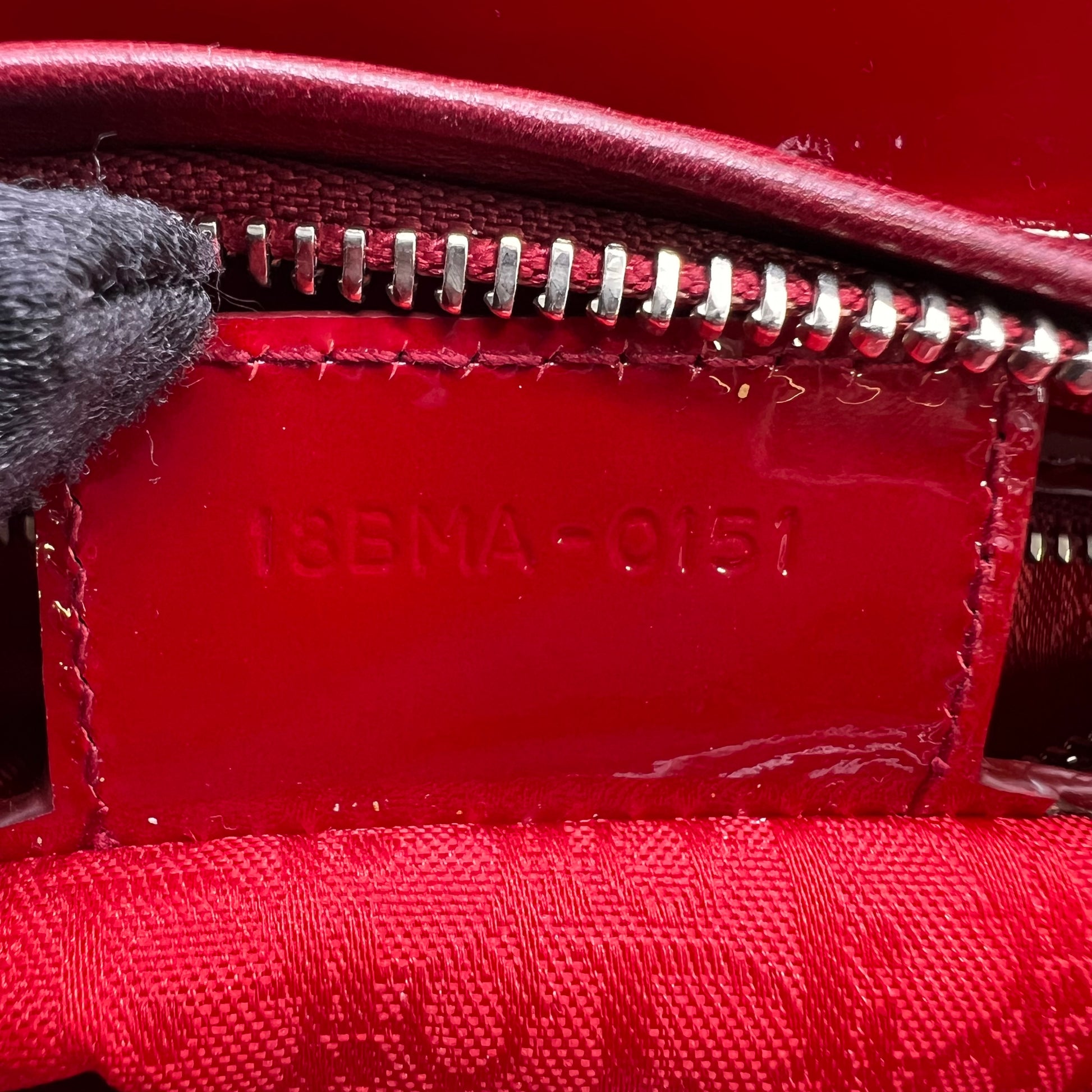 Christian Dior Medium Lady Dior Bag in Cherry Red Patent Cannage Calfskin B23218