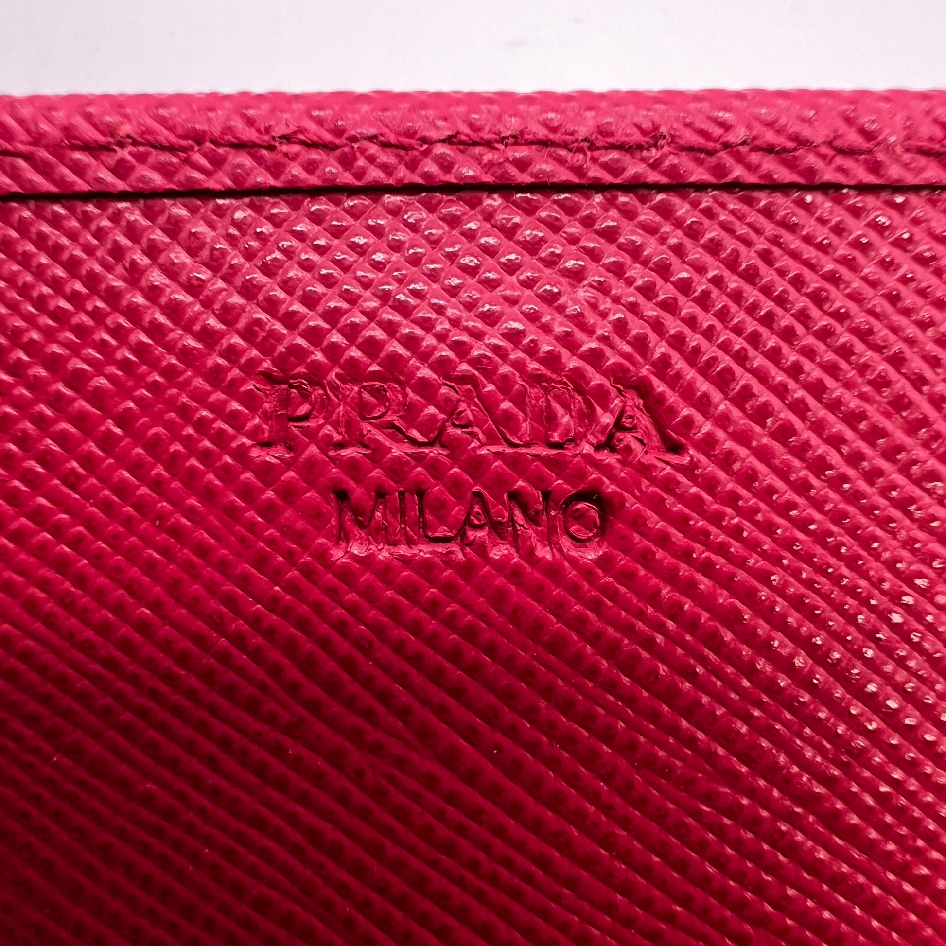 Prada Saffiano Metal Leather Wallet on Chain (WOC) W22998