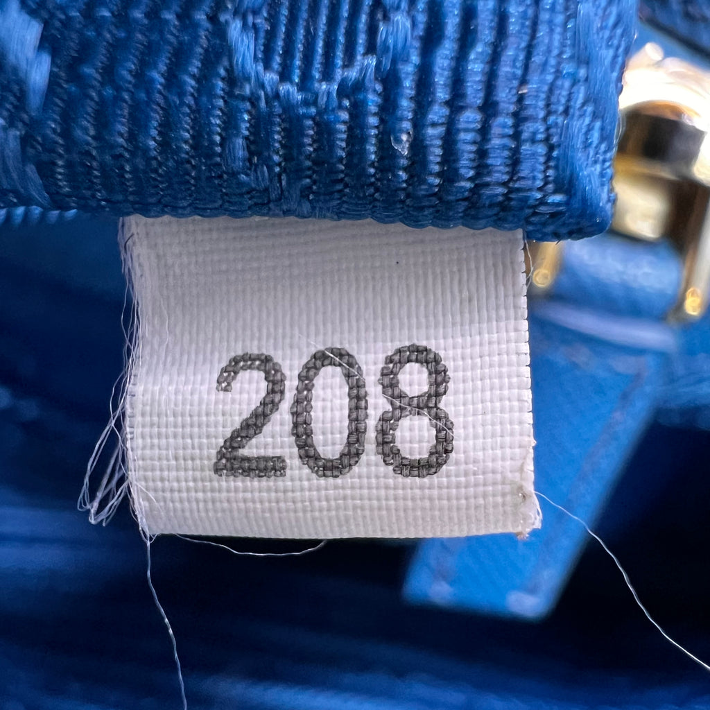 Blue Saffiano Leather Double Zip Large Tote Bag B23882