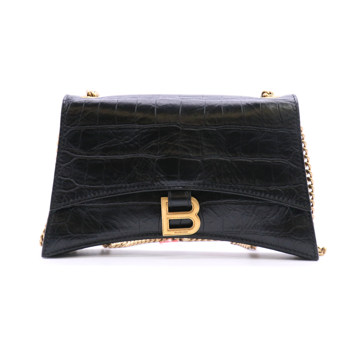 Balenciaga Crush Chain Bag in Crocodile-Embossed Calfskin Twins LDJ6149