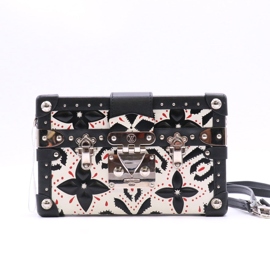 Louis Vuitton Graphic Monogram Calfskin Petite Malle Bag with Silver Hardware Twins LDZ1278