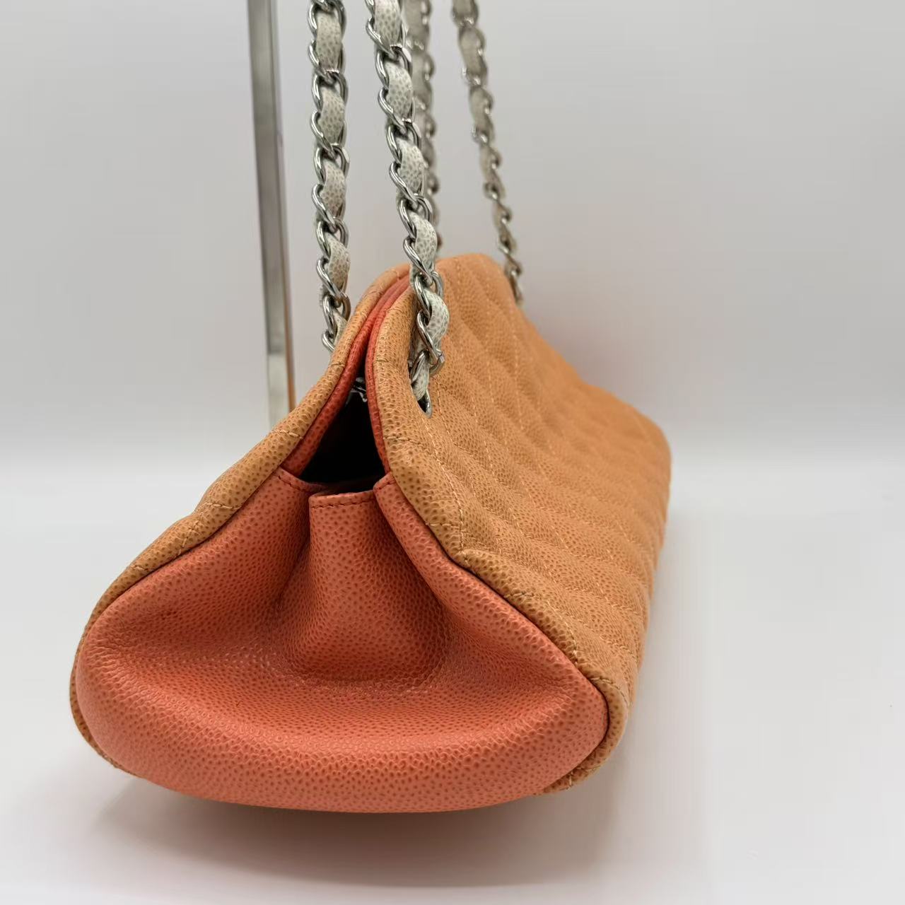 CC Logo Charm Caviar Tri-Colour Shoulder Bag