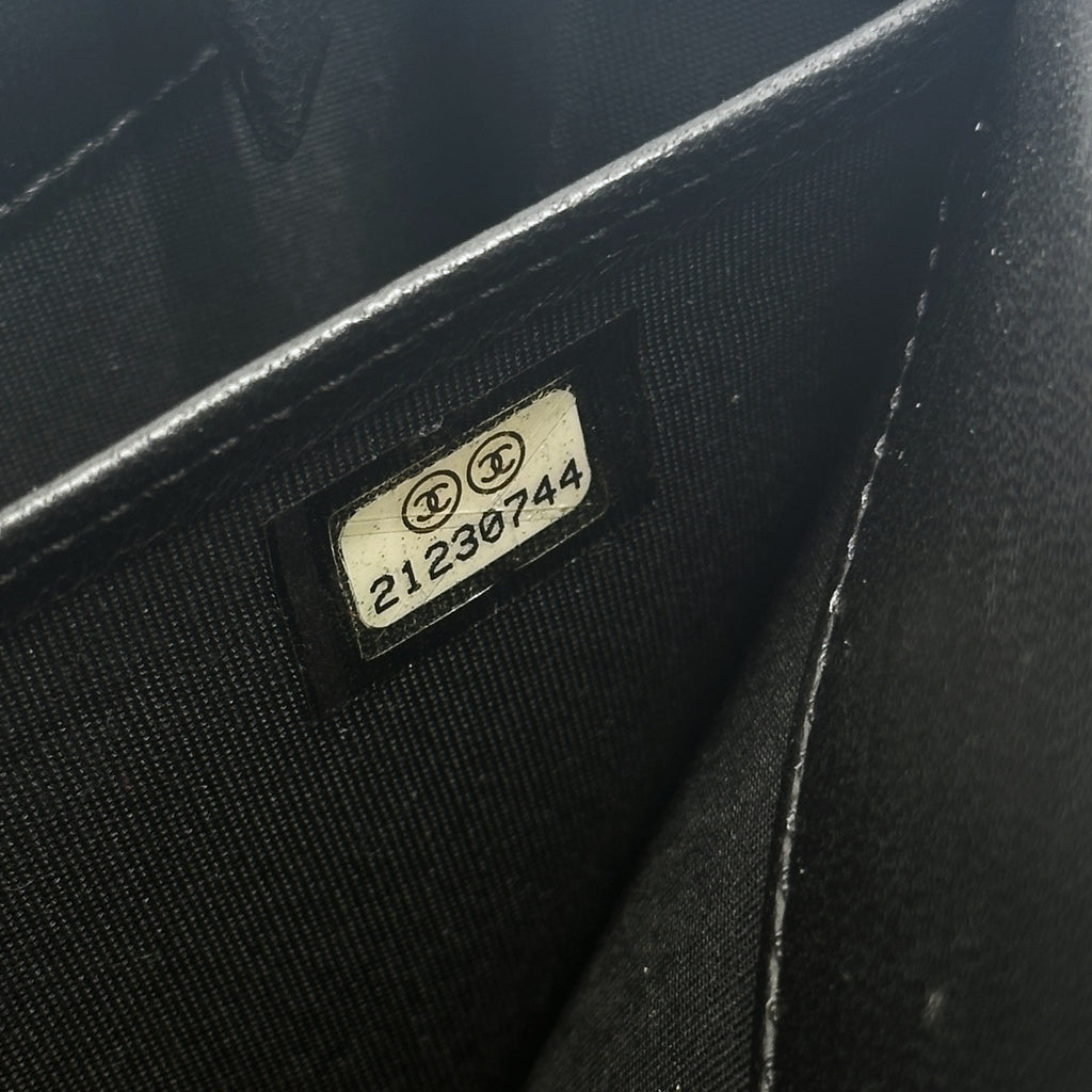 Black Lambskin Boy Chanel Large Flap Wallet Twins