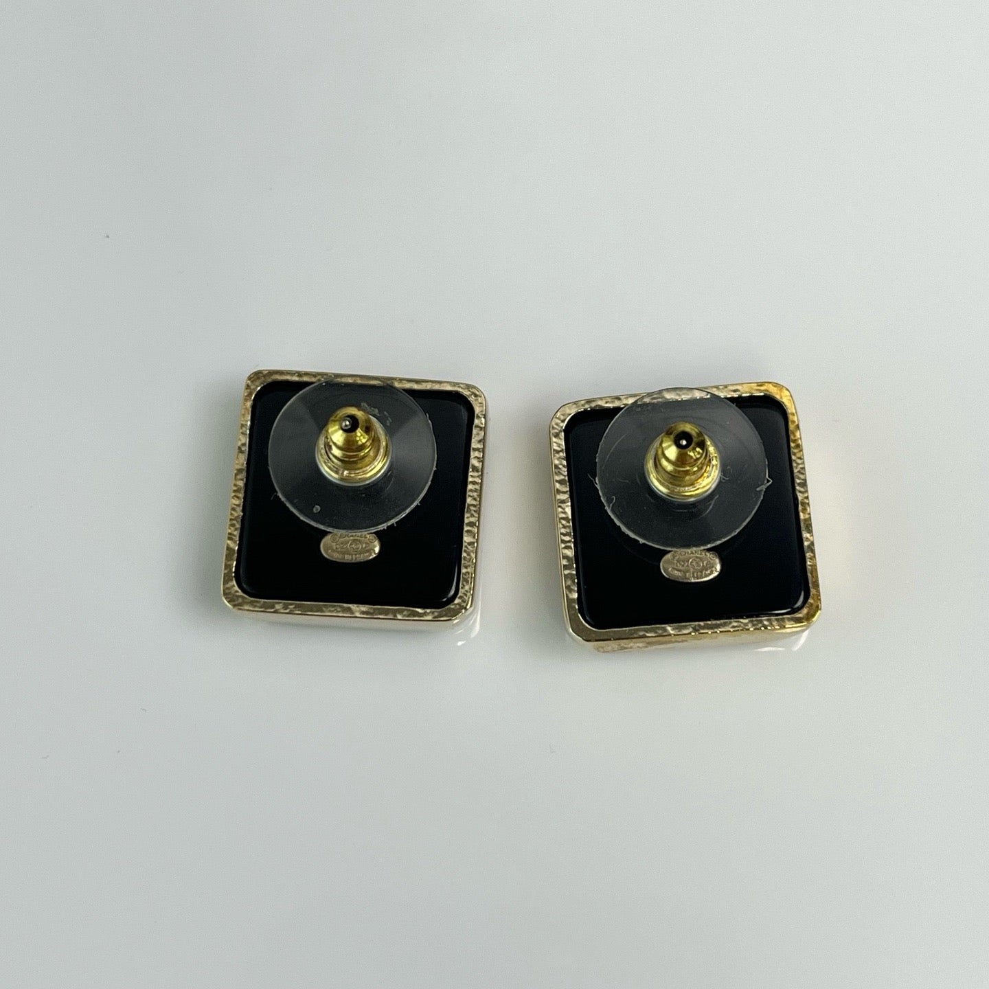 CC Square Stud Earrings Metal with Enamel Twins LDJ3681